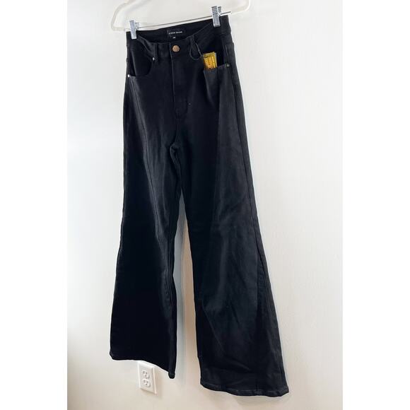 Risen Courtney High Waisted Denim Wide Leg Jeans Solid Black 5 / 27 - Picture 10 of 13